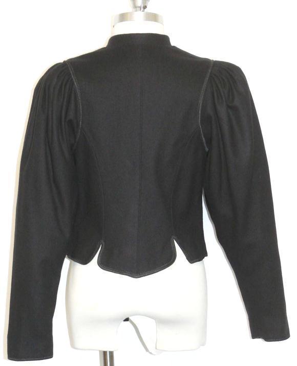ELEGANT BLACK WOOL Austria Women Pleated JACKET 0 2 XXS