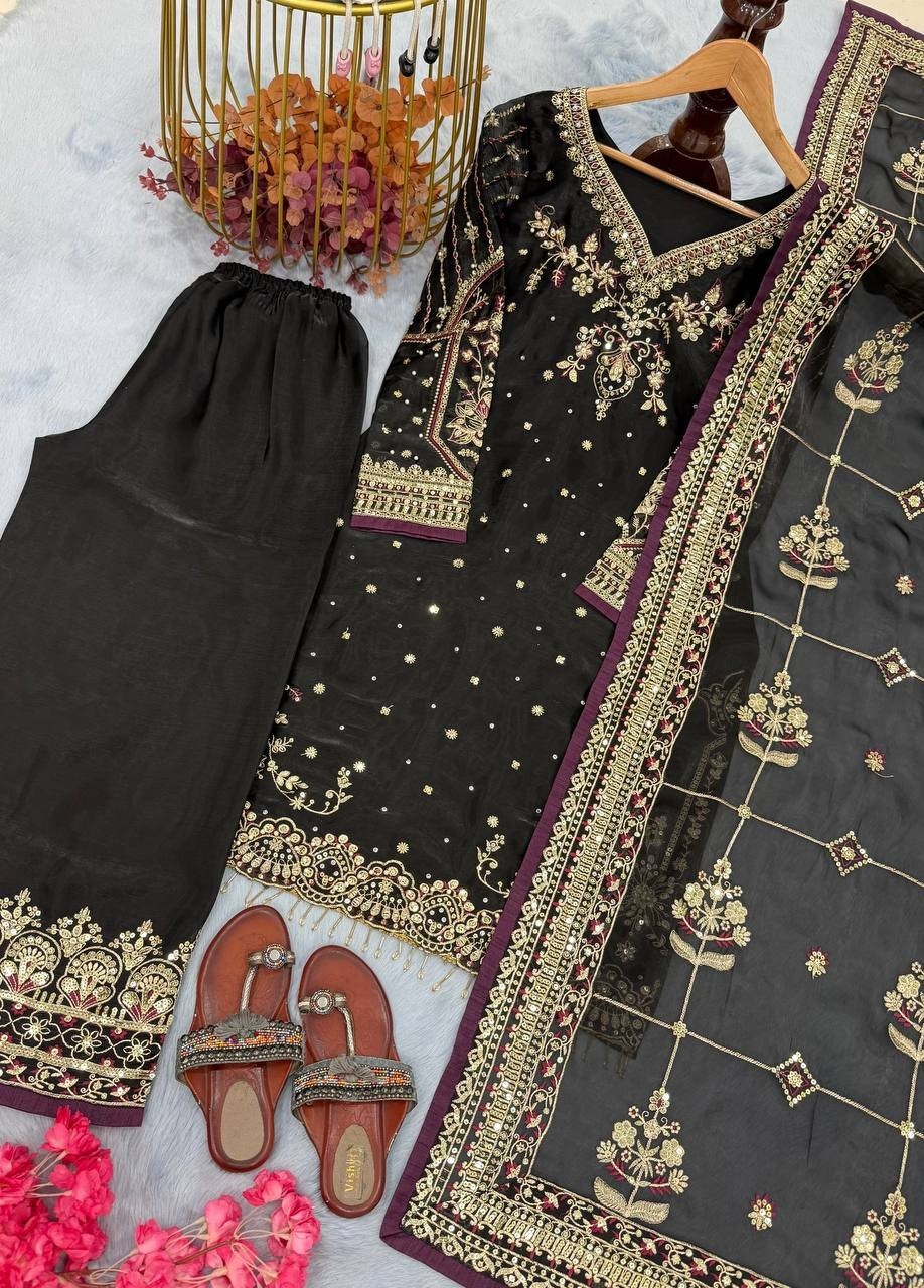 Latest Net Fabric Anarkali Gown Dress Heavy Work Wedding Sangeet Outfit
