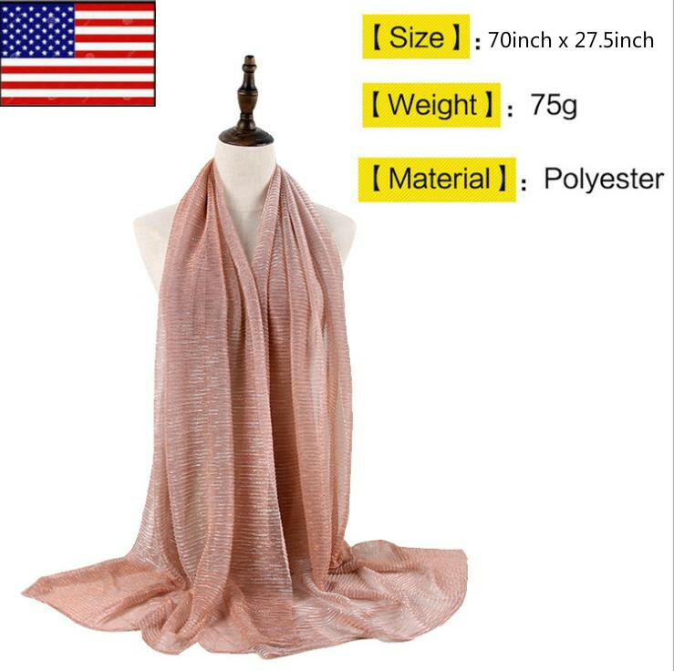 6 x 3 ft Purl Cotton Blend Viscose Maxi Crinkle Hijab Scarf Soft Muslim