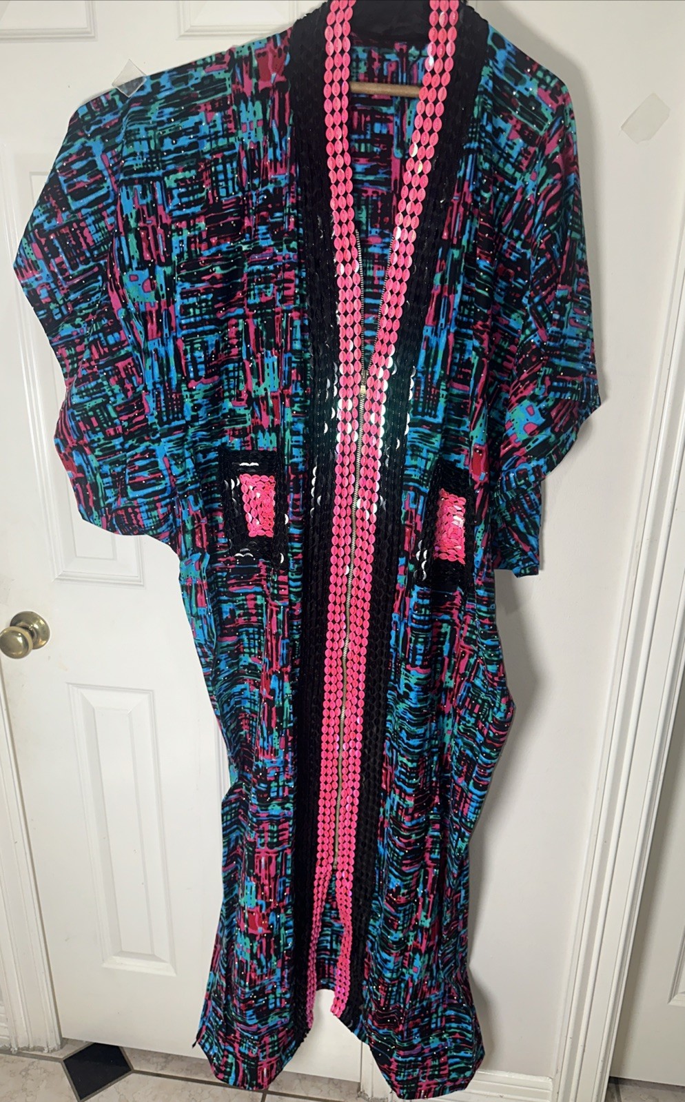 African Print Ankara mixed with Stones And Sequins Women Kaftan Dress