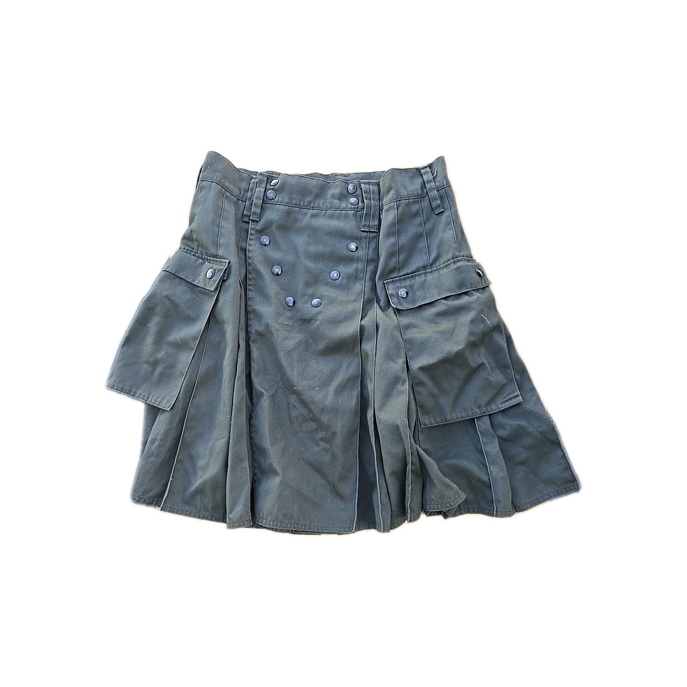 Utilikilts Cargo Kilt Men’s 35 Olive Green USA Pockets Heavy Snap Pleated Goth