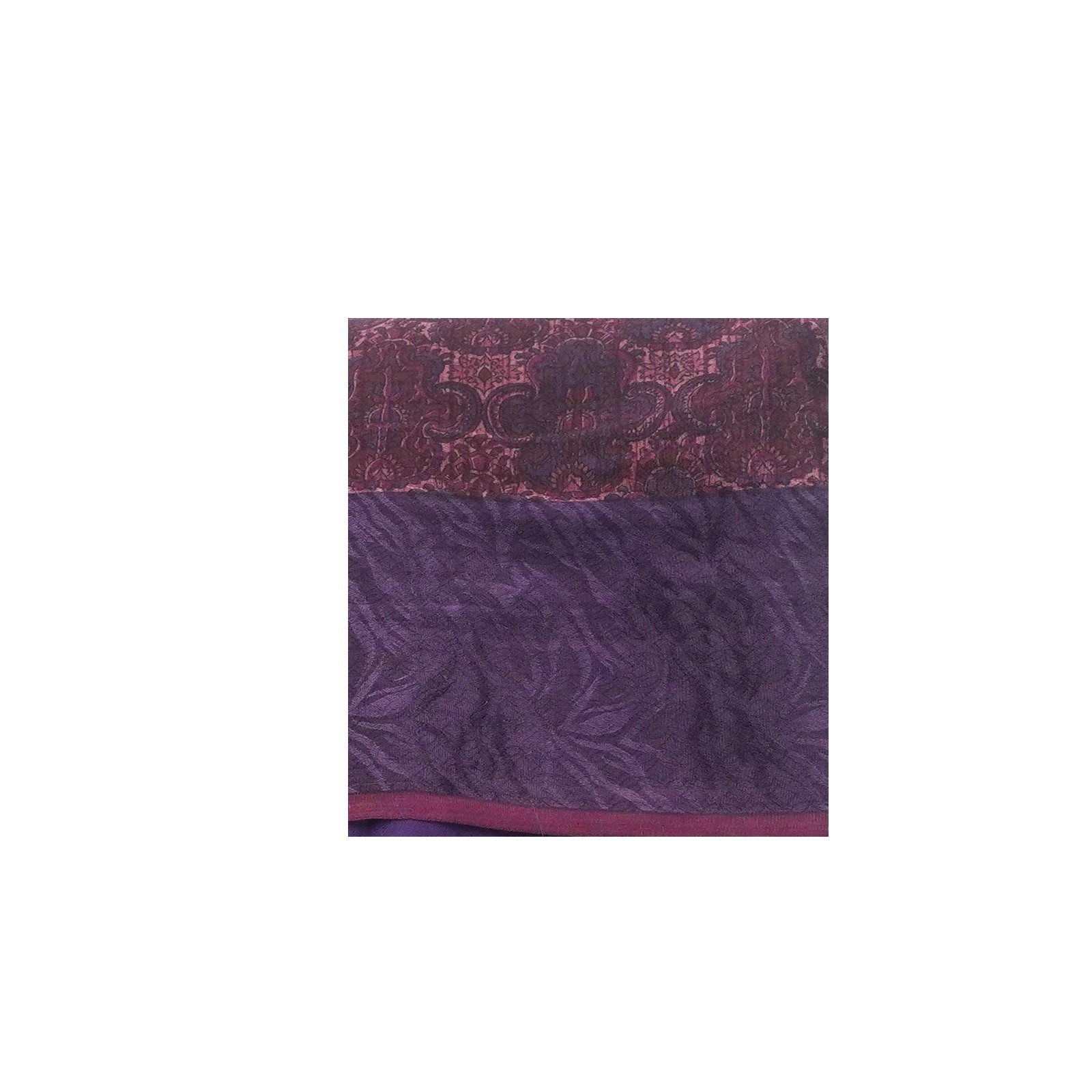 Vintage Purple Sarees 100% Pure Crepe Silk Printed Indian Sari 5YD Craft Fabric