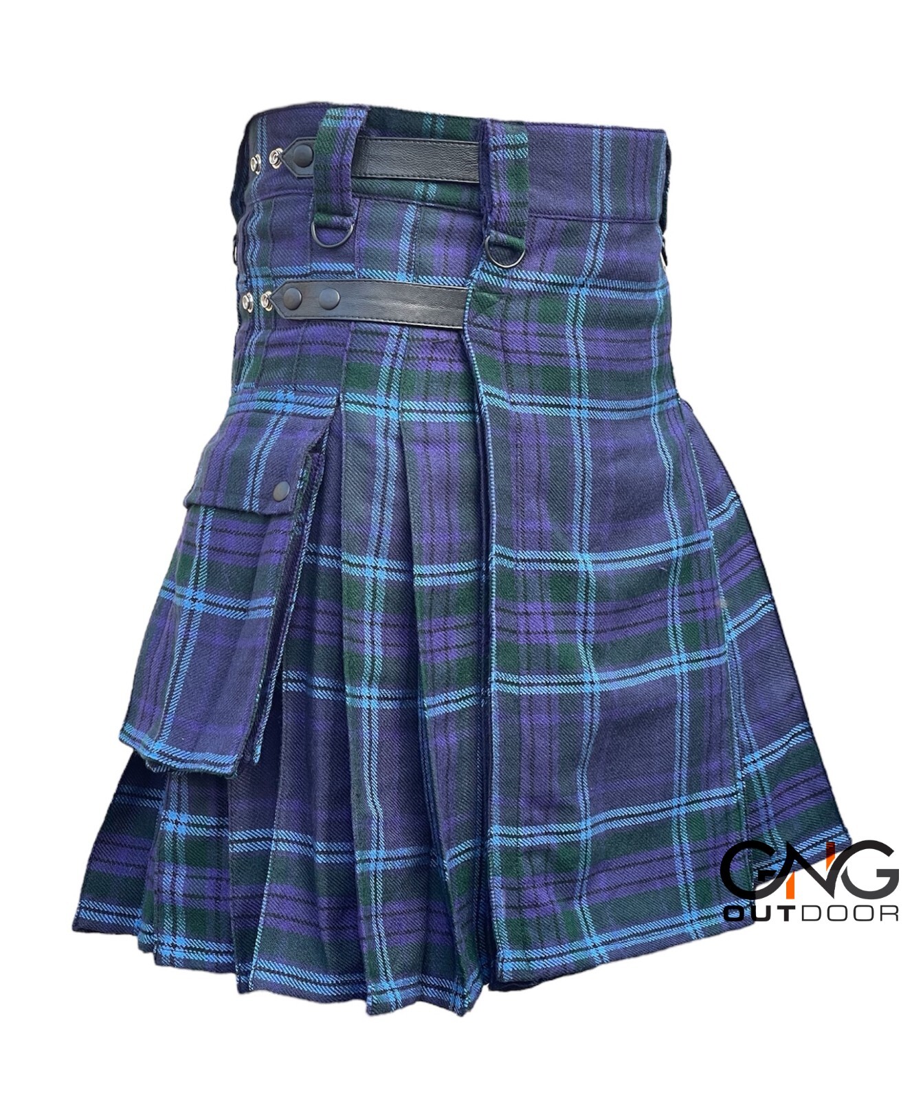 Scottish Men’s Spirit of Scotland Leather strap kilt Highland Utility kilt