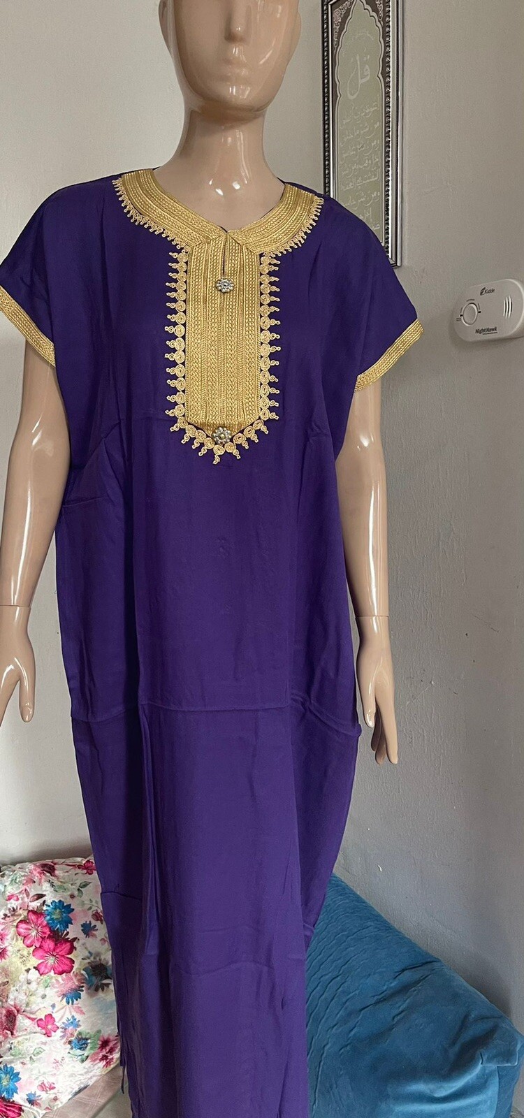 Moroccan soft Kaftan Caftan Beach Cover Up Summer Dress Casual Linen Purple