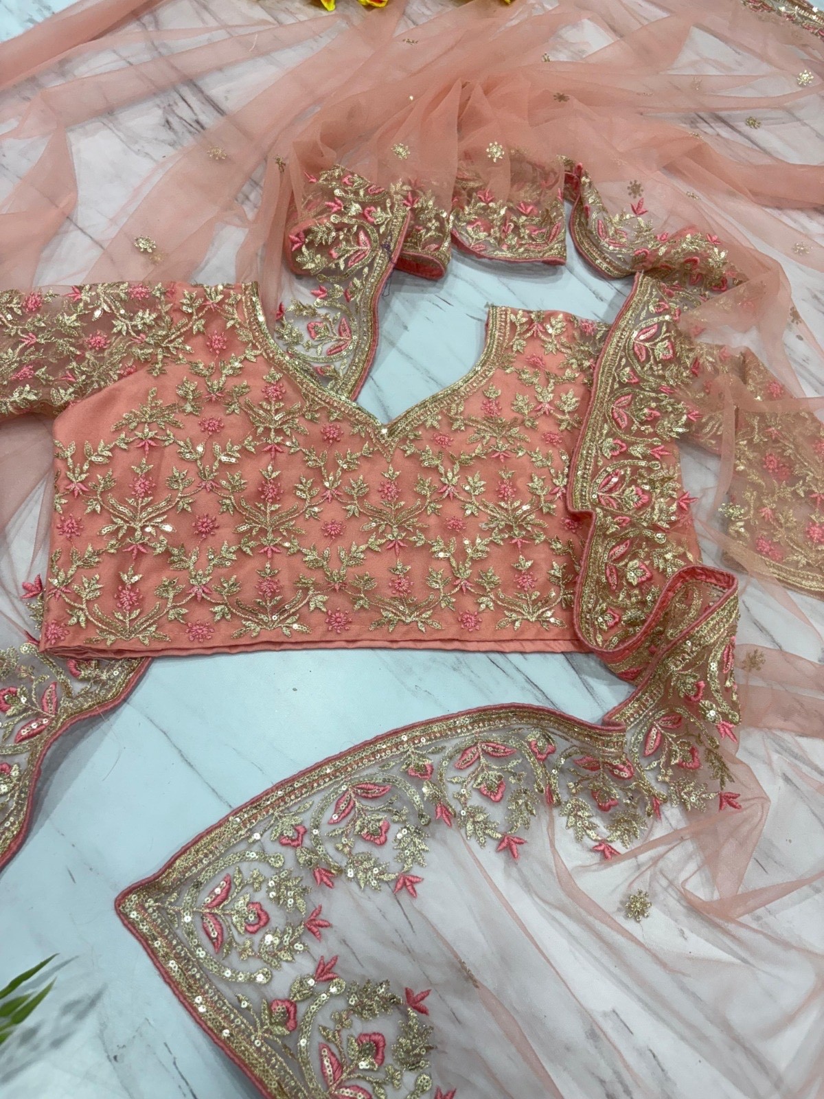 Designer sequin net embroidered saree with ready to wear blouse set for women