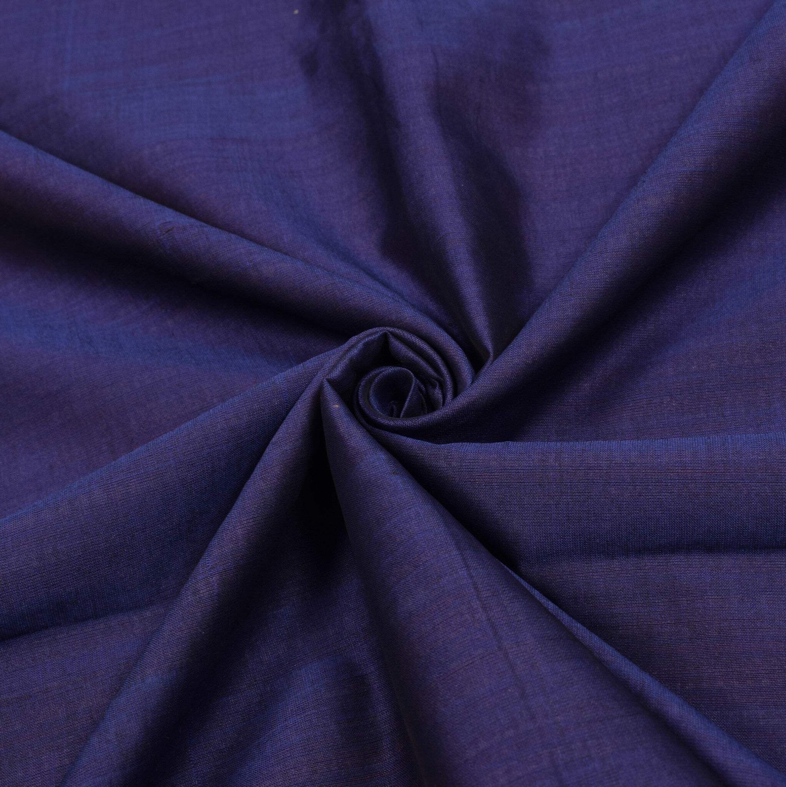 Sushila Vintage Blue Plain Saree Rudraksh Woven Pure Cotton Handloom Sari Fabric