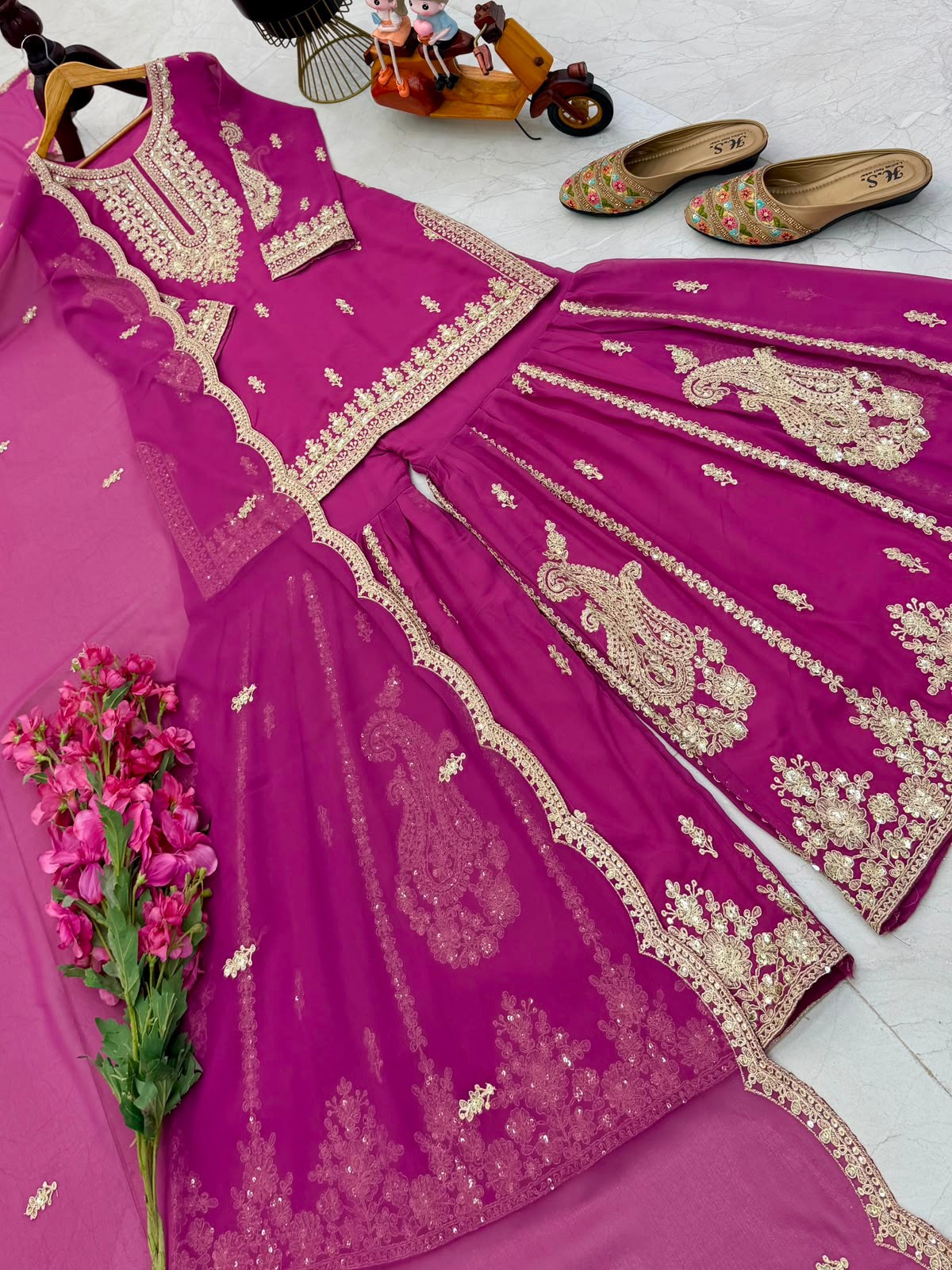 BOLLYWOOD SUIT SHARARA SALWAR KAMEEZ PAKISTANI INDIAN WEDDING PARTY WEAR DRESS