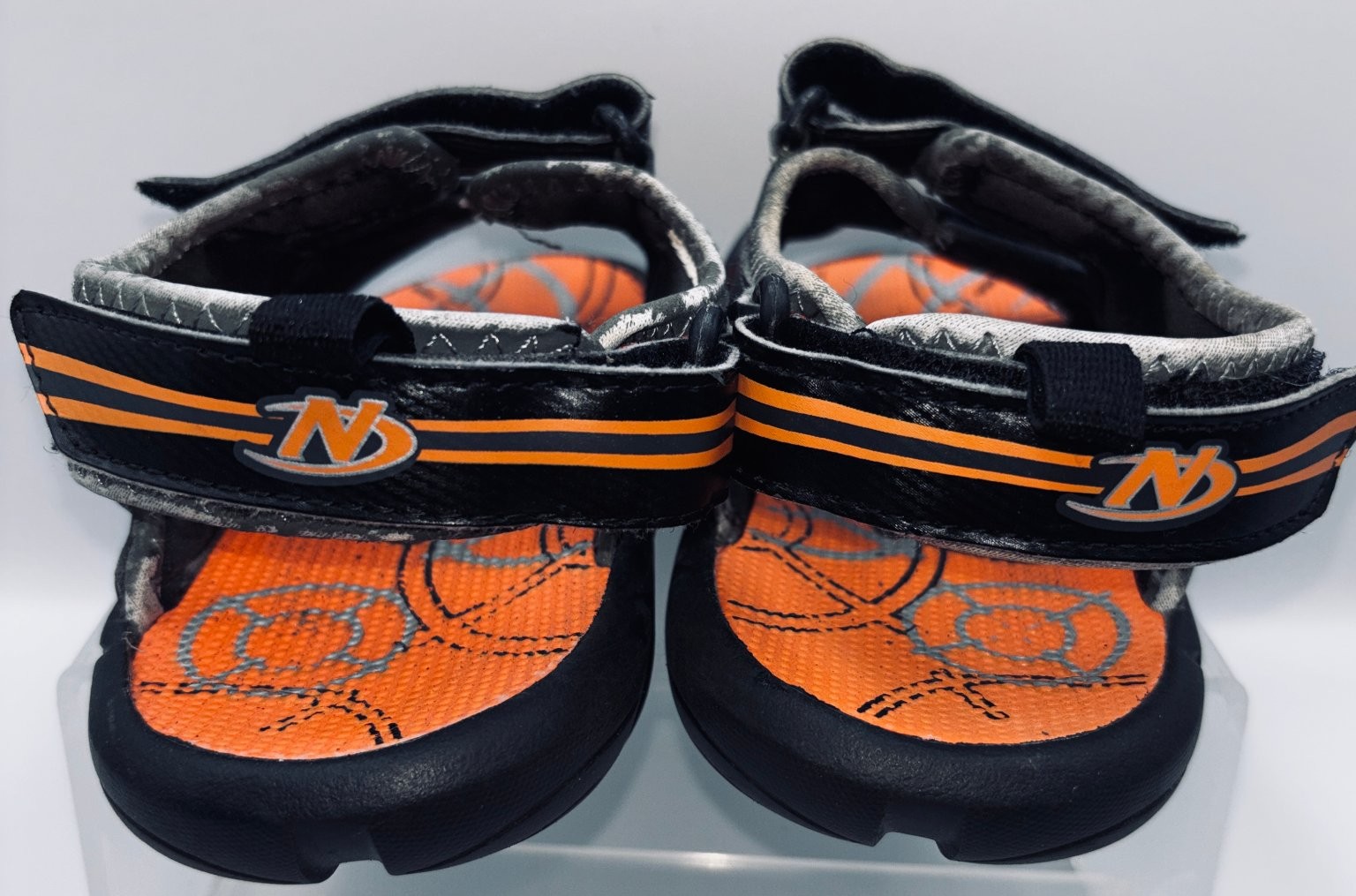 NERF Boys Sandals Size 6 Black Orange Water Shoes Active