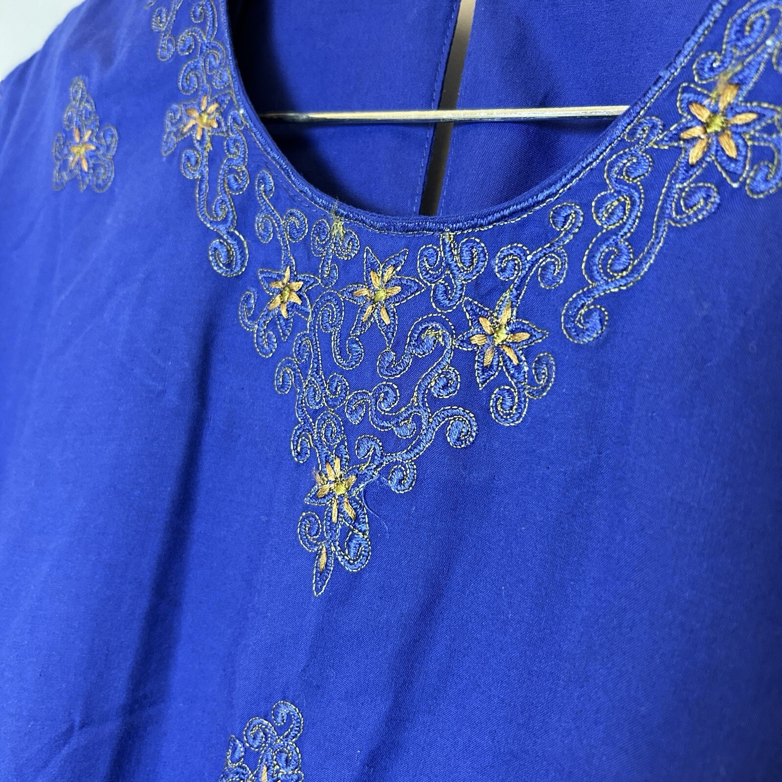 Indian Garment Saree Womens Extra Large Blue Yellow 3 Piece Set
