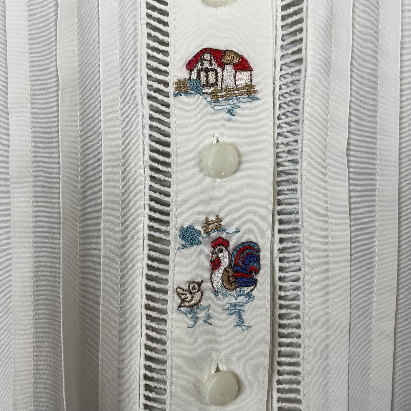 Dirndl Blouse Embroidered Austrian Bavarian Top Octoberfest Folk Festival Size L