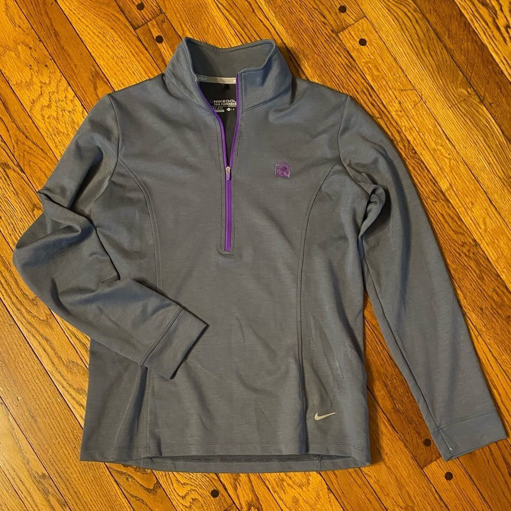 Nike Golf size medium grey and purple 3/4 zip long sleeve tunic top