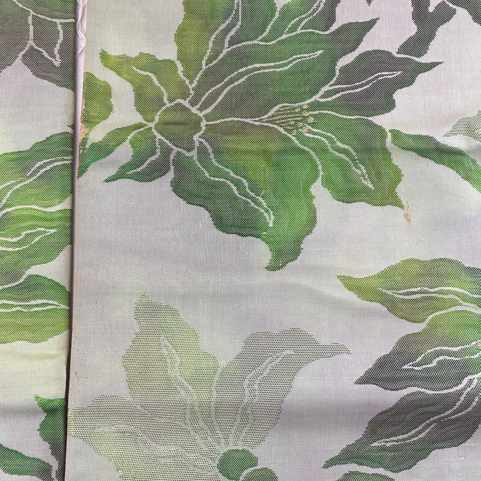 Japanese Vintage Kimono Nagoya Obi Silk Green Drit Traditional 137 x 12 in