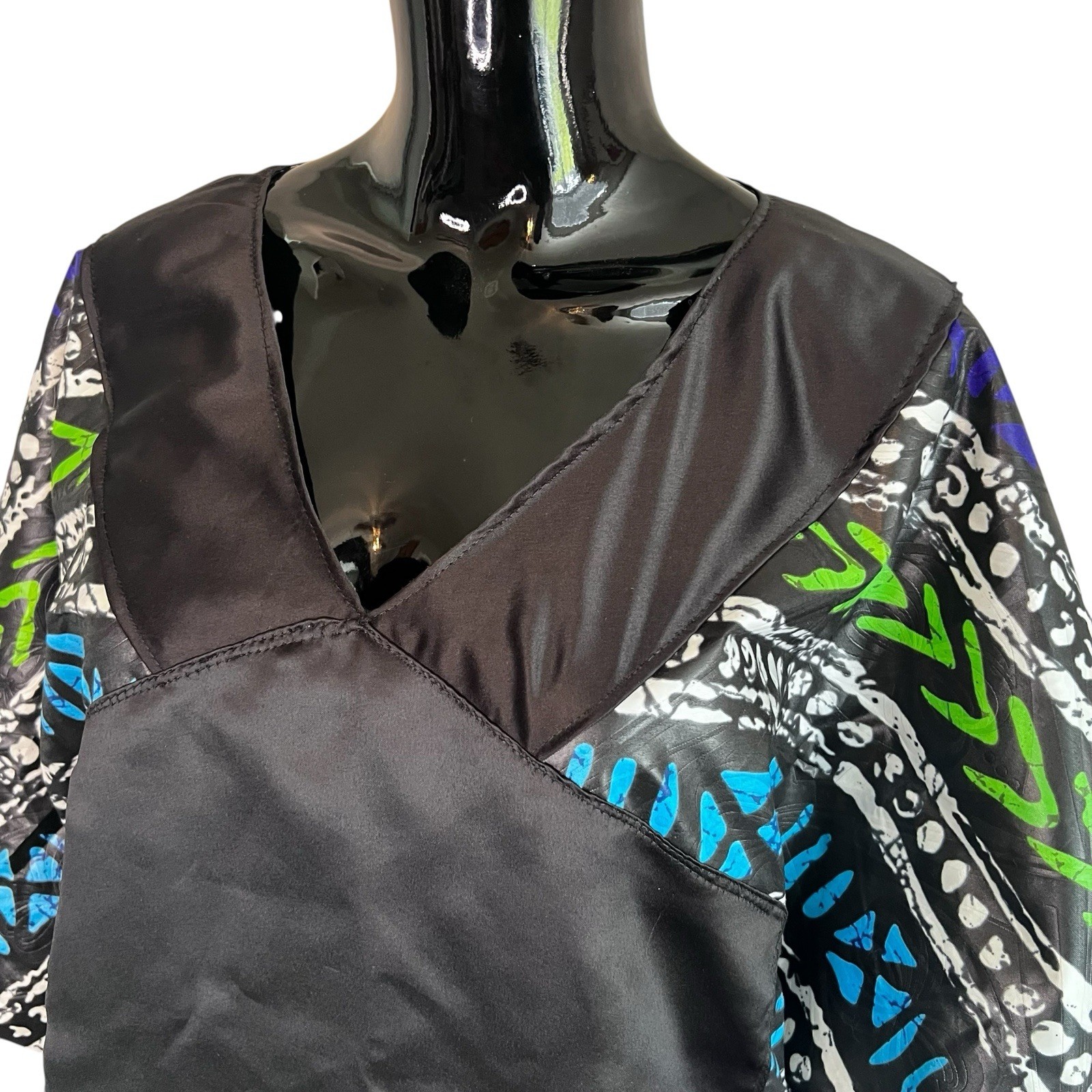 Multicolored Horizontal African Print Women Agbada/ Kaftan Long Dress