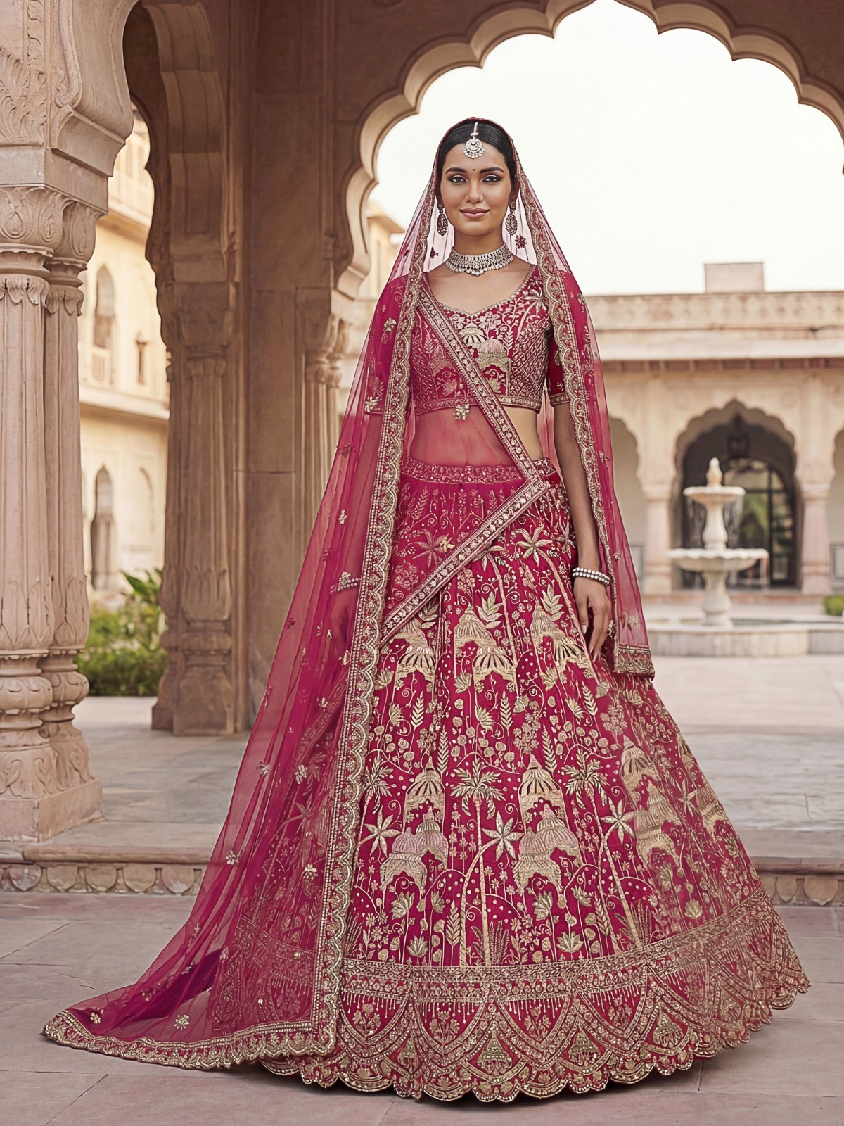 Silk Lehenga Choli Dori Thread Sequins Wedding Reception Party Outfit