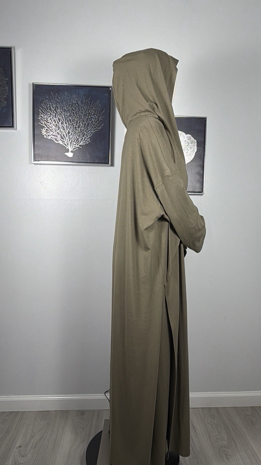 Modest Viscose Tunic and Pants Set with Hooded Hijab Scarf Elegant Muslim Outfit