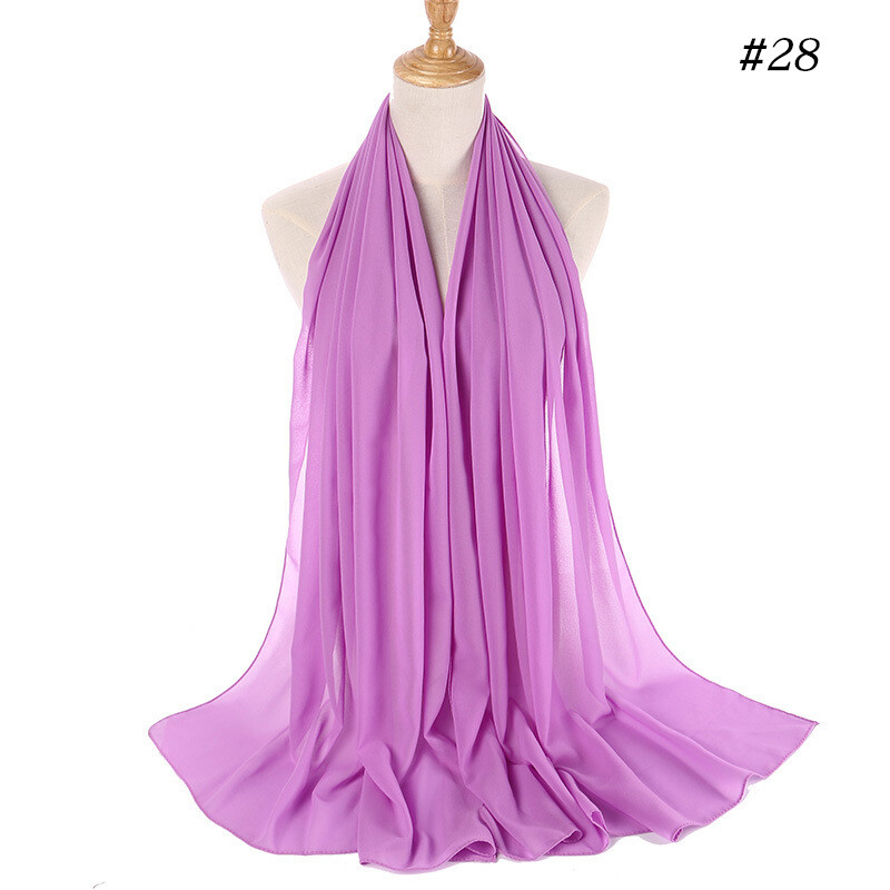 Women Girls Plain Chiffon Hijab Scarf Shawl Scarf Head Scarves Head Wrap Islamic