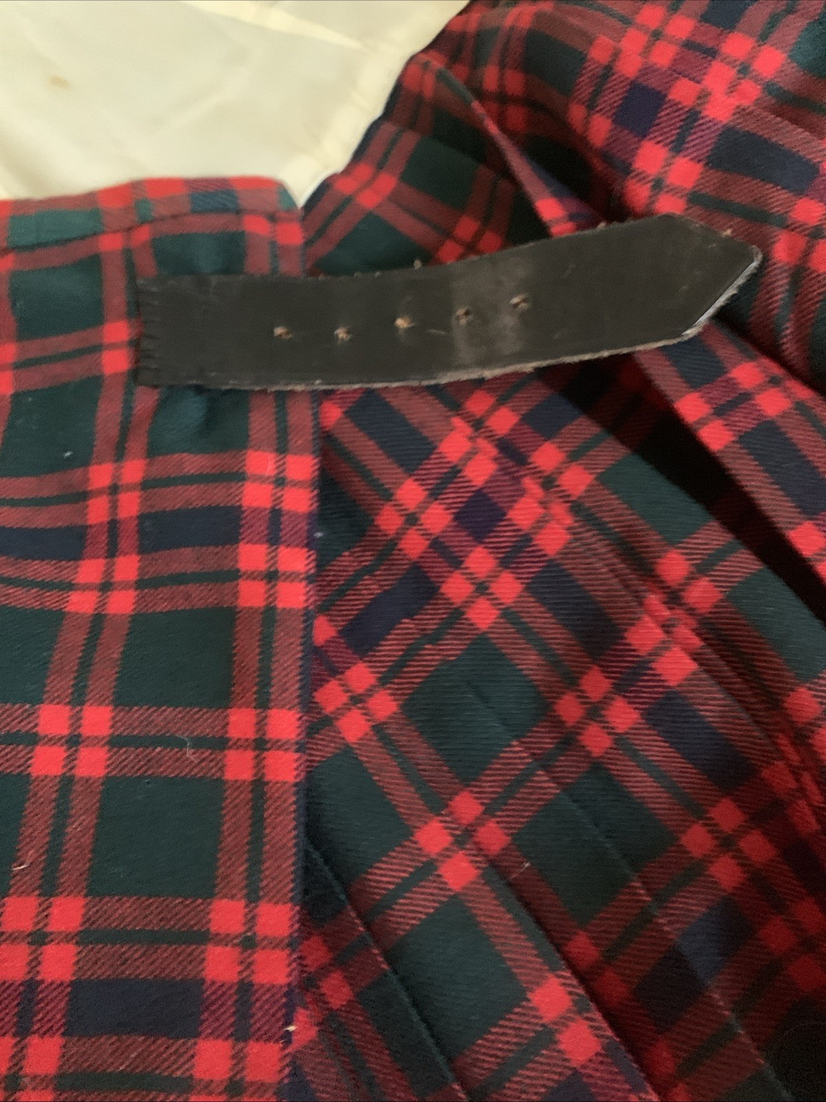 Vtg 1954 Authentic Kilt Macintosh Plaid Wool Hand Tailored Inverness Sz 8 Red