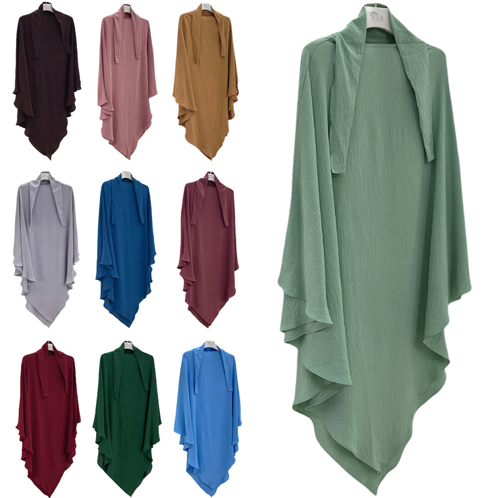 Ramadan Muslim Prayer Hijab Khimar Islamic Niqab Women Caftan Burqa Tops Abaya
