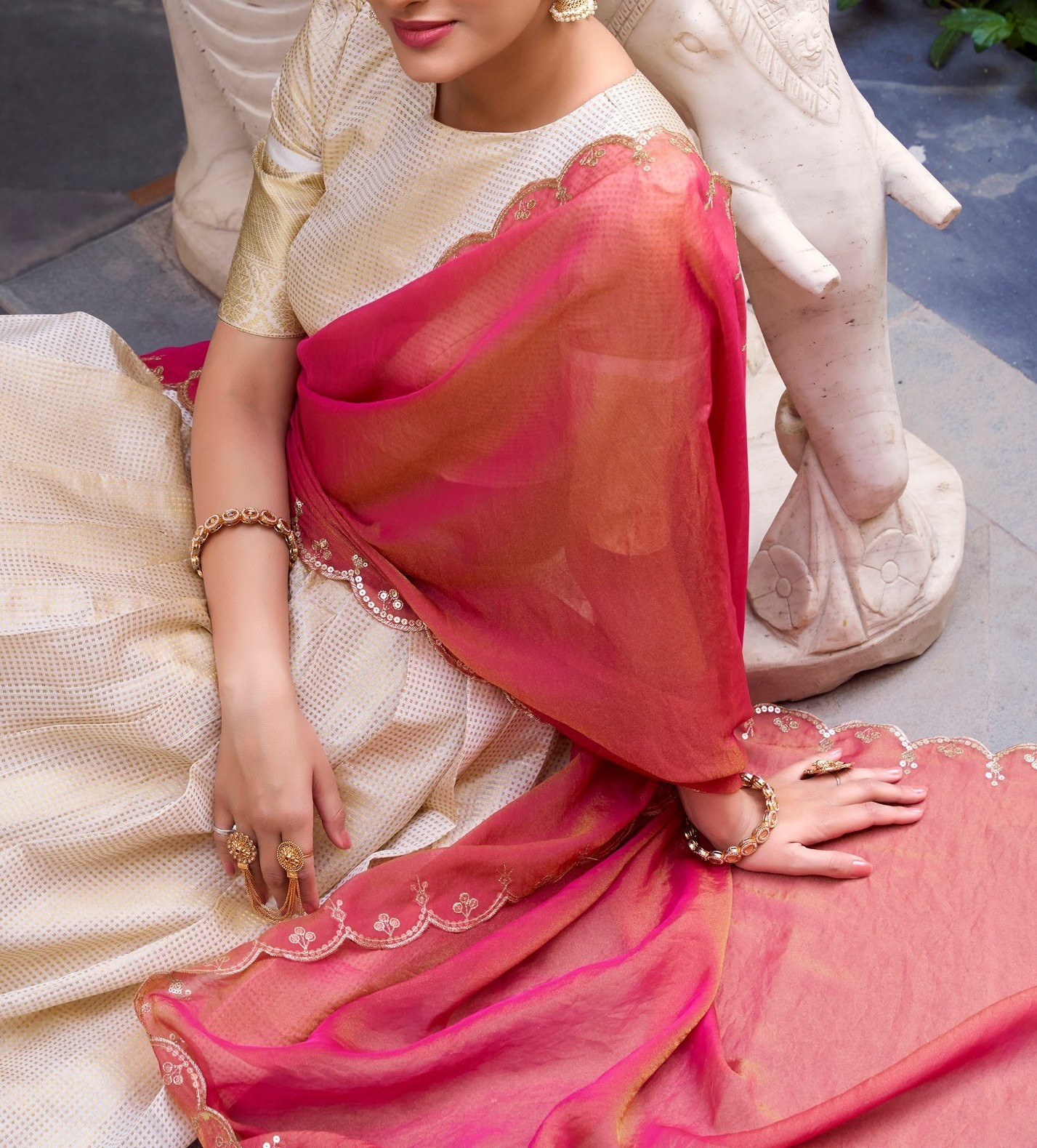 Beautiful Look Jacquard Chex Off White Lehenga Choli With Dupatta For Women Wear