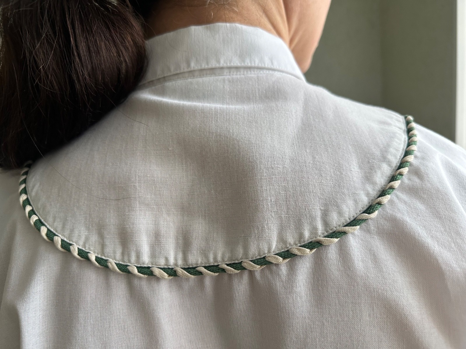 Vintage Fuchs Fashion Austria Trachten Blouse White Cotton Edelweiss Size 44 XL