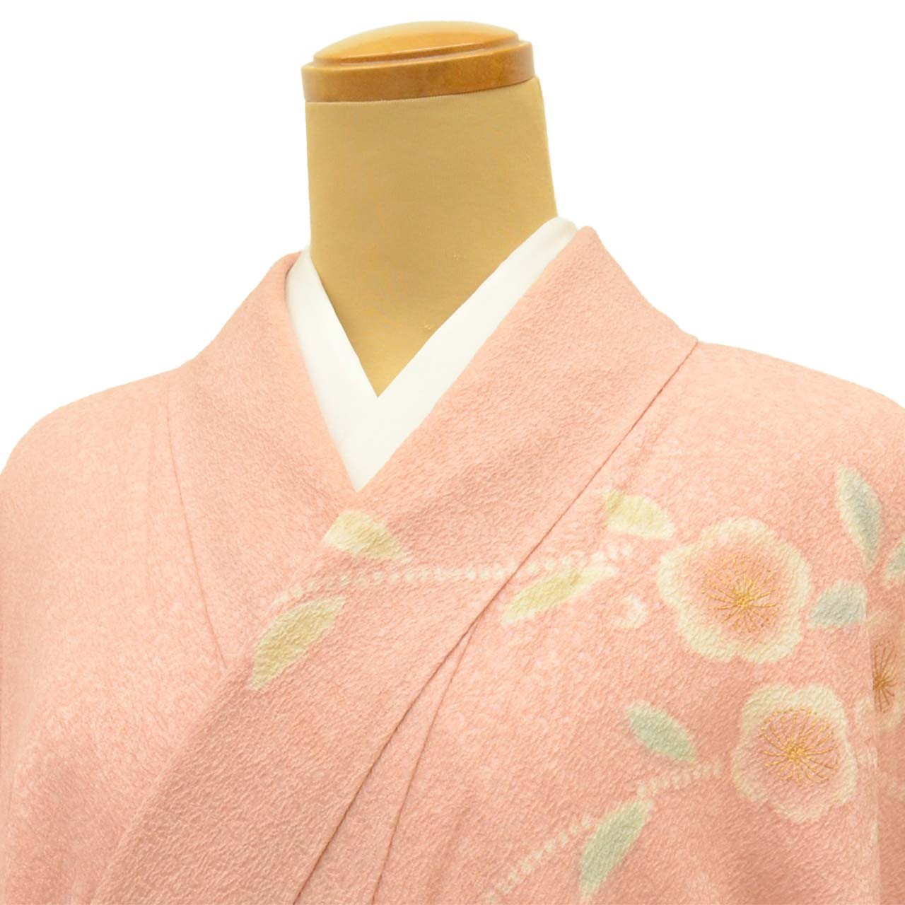 Vintage Japanese Kimono | Houmongi | Pink Silk | Botanical Fan | uu2530b