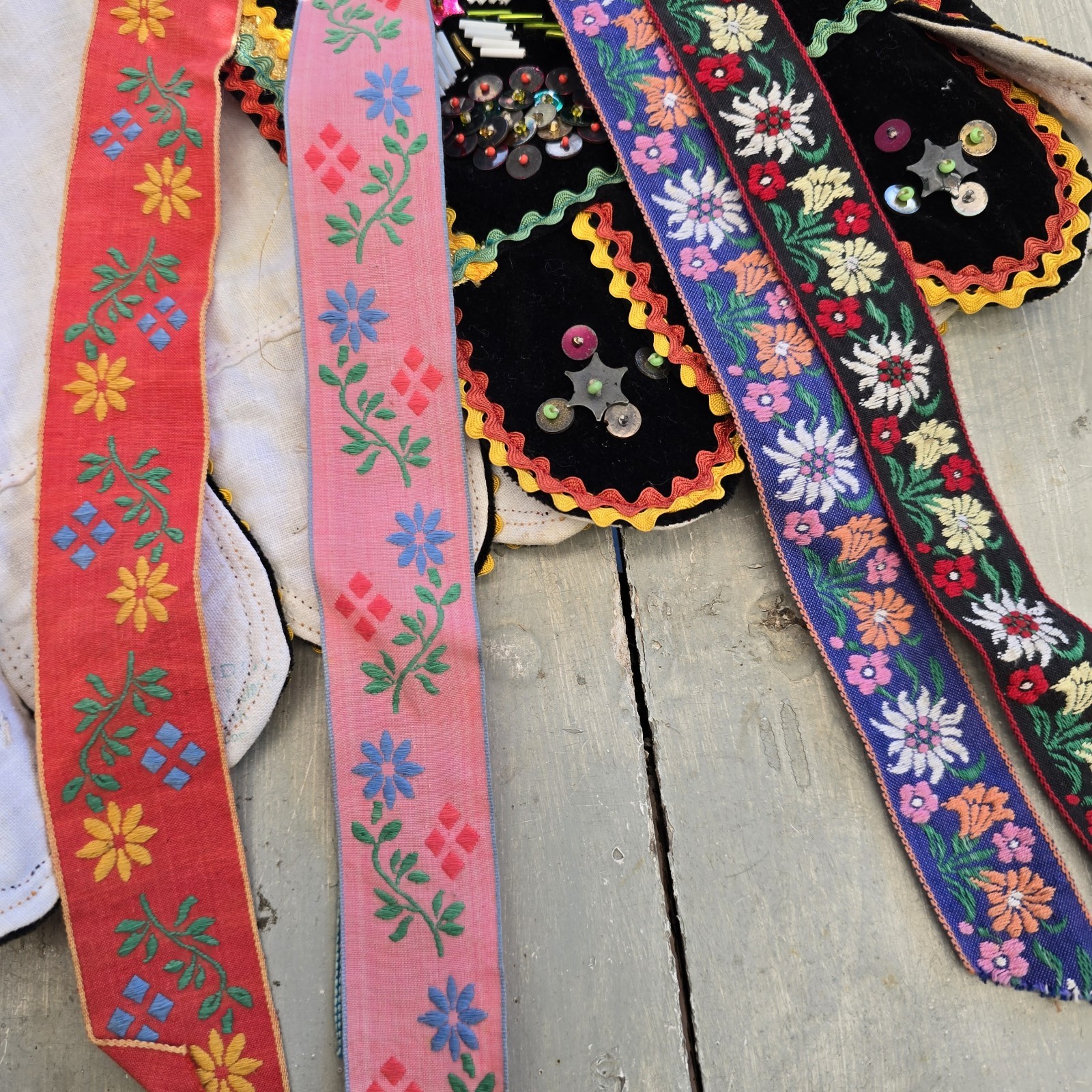 SMALL Vintage Polish European Velvet Beaded Sequins Polk Vest German Corset READ