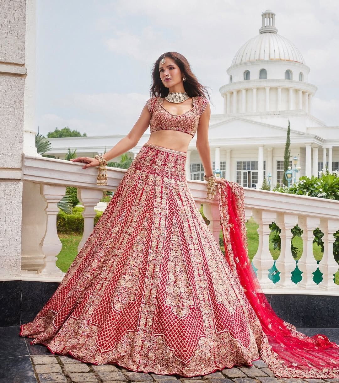Bridal Look Red Malai Satin Lehenga Choli With Net Dupatta For Wedding Wear