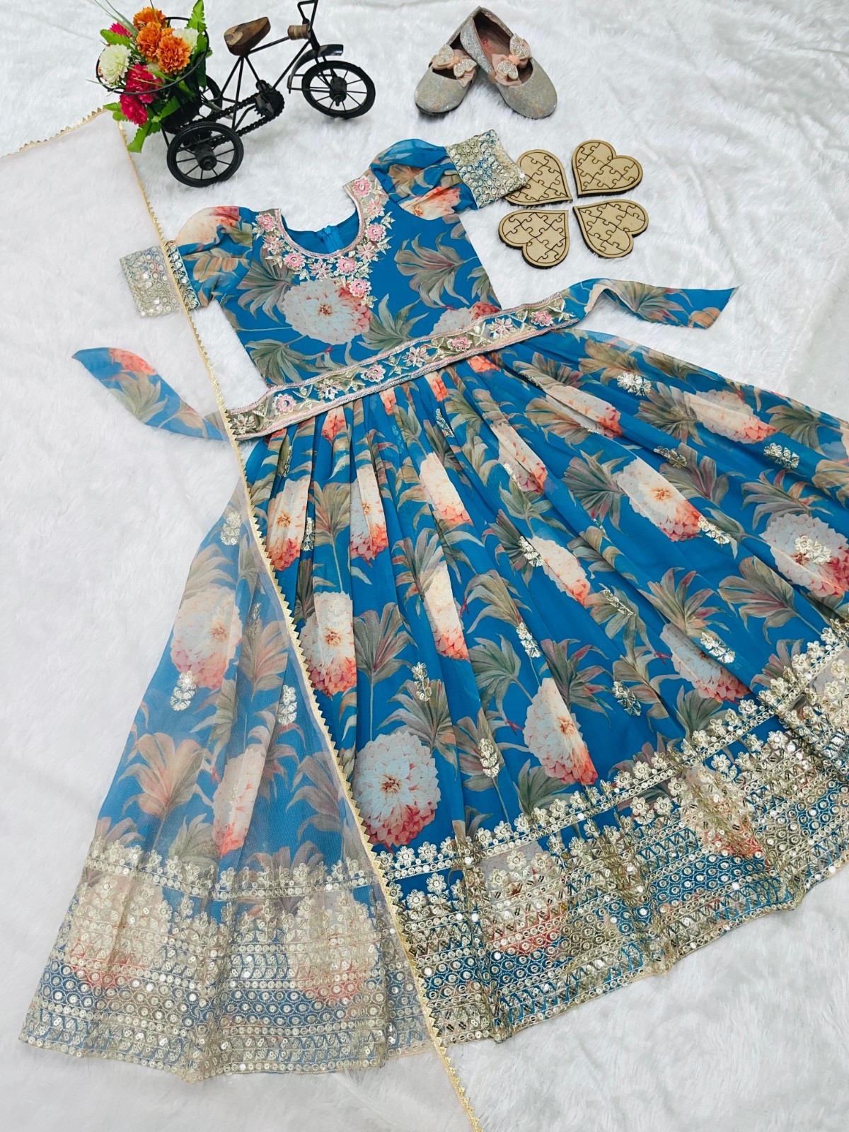 Readymade kids girls gwon party wear eid indian girls designer dress