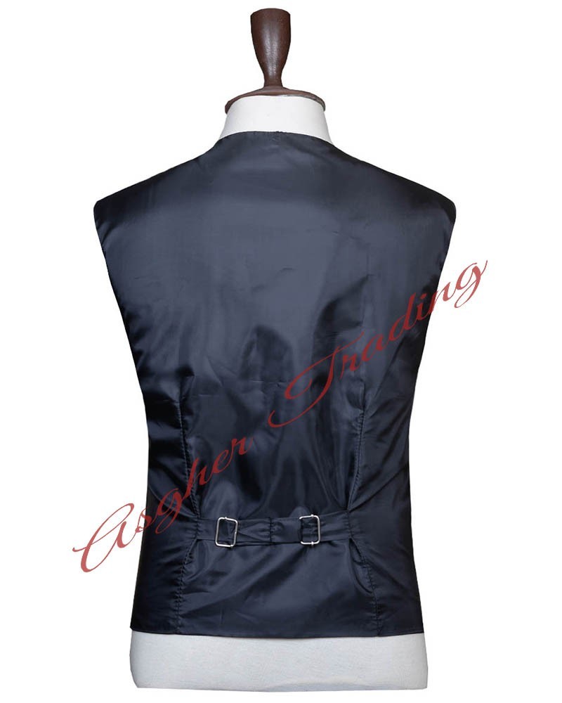 Solid Black Tartan VEST Highland Dress Formal 5 Button Weeding kilt Waistcoat