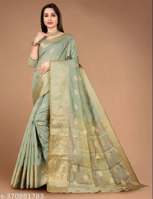 Women’s Chanderi Silk saree with Running Blouse Piece