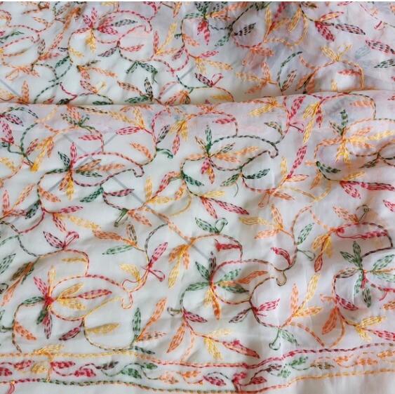 Chikankari Saree Georgette Fabric Handcrafted Lucknowi Embroidery for Diwali