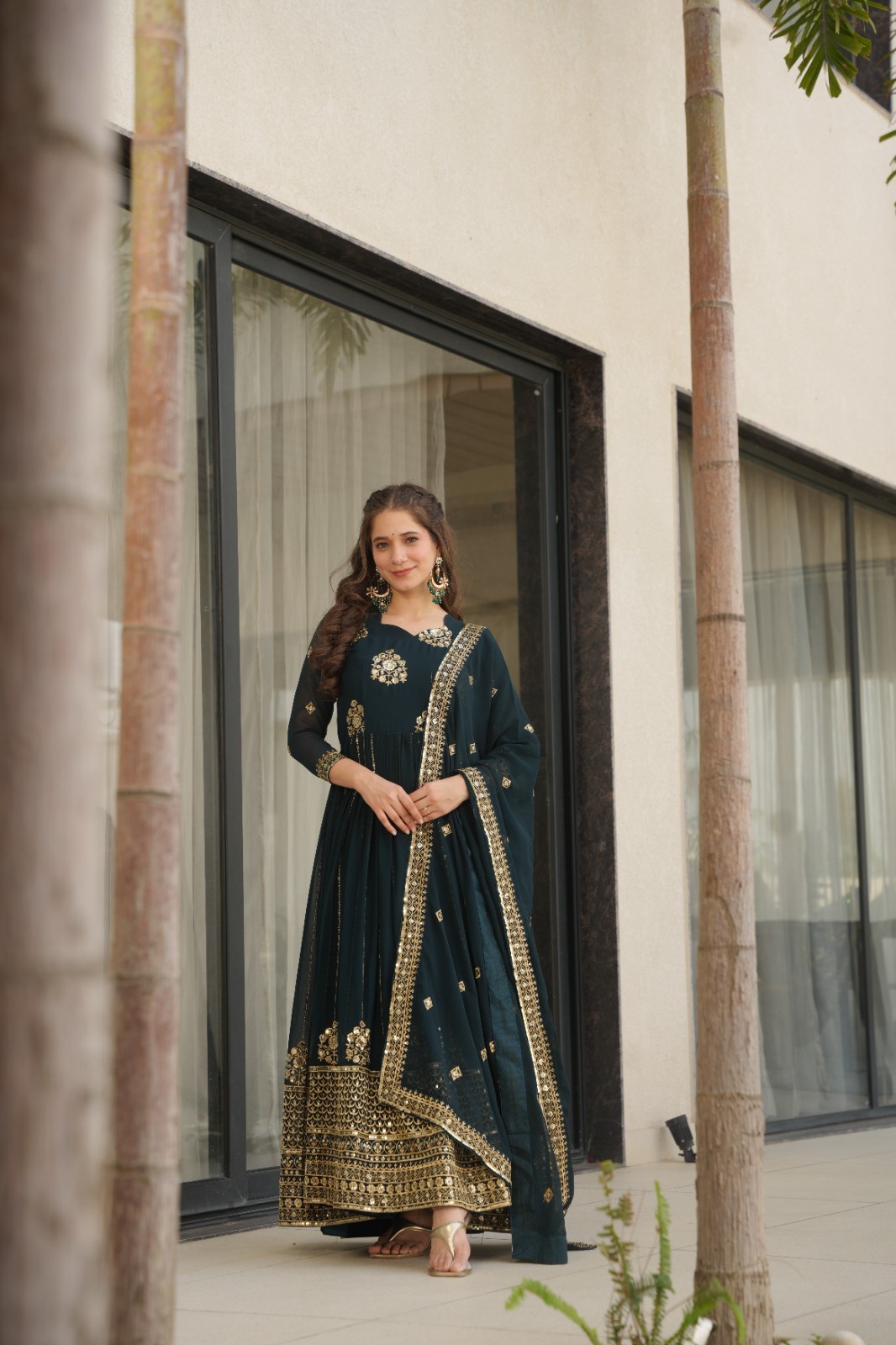Women’s Faux Blooming Gown Navratri Garba Night Indian Traditional Wear