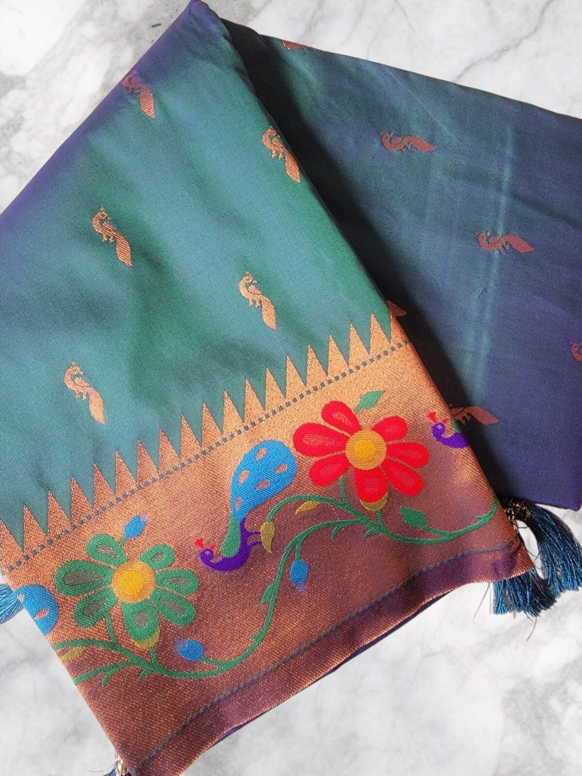 Soft Beautiful Paithani Silk Saree,Meenakari Weaving Saree,Traditional Saree