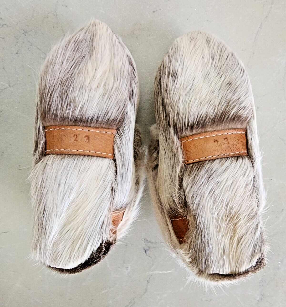 Soft Soled, Pointed Toe and Reindeer Hair Children Moccasins