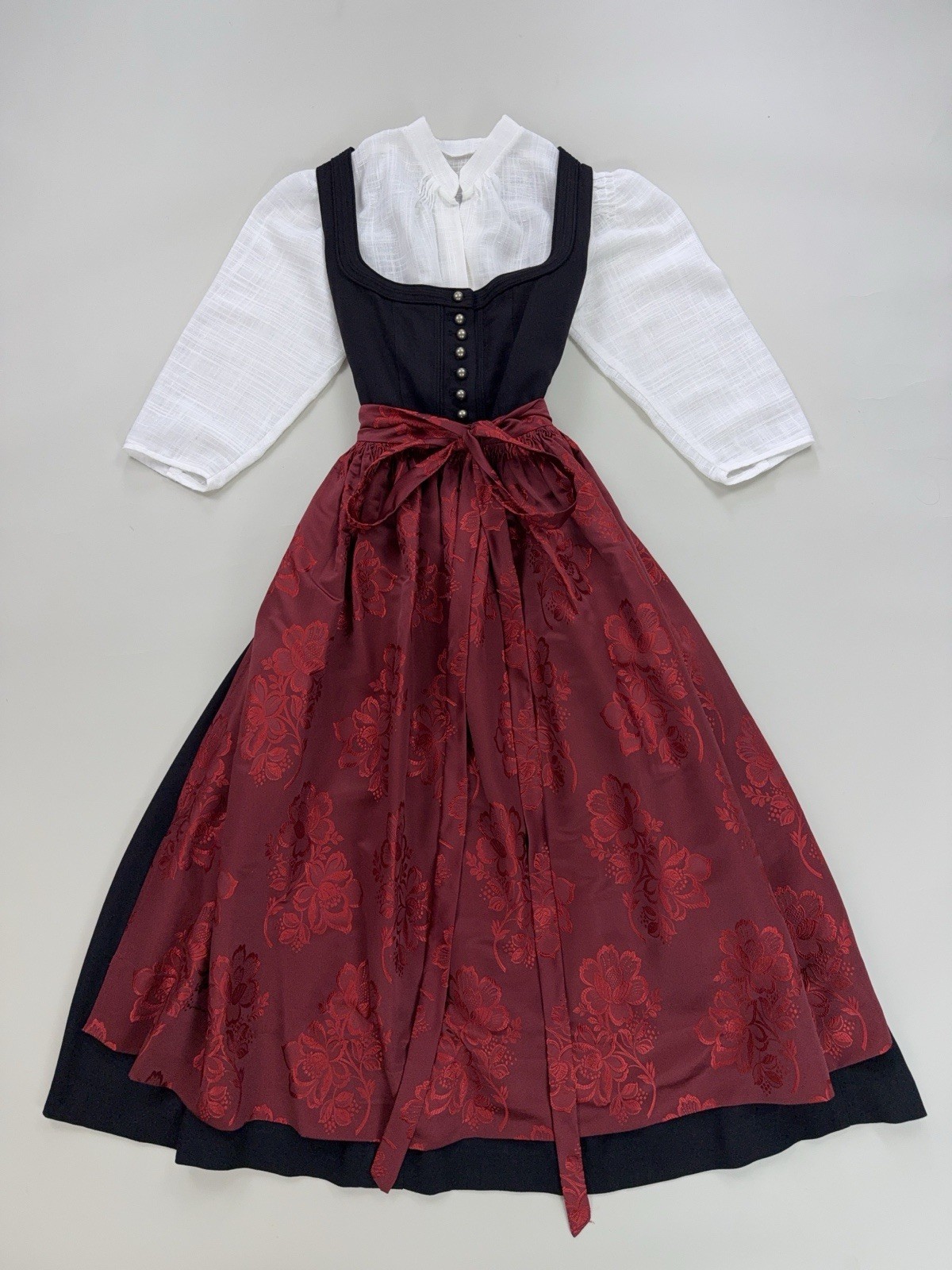 Vintage Dirndl Bavaria Tirol Dress Blouse Apron Set Size 38 M Oktoberfest Folk