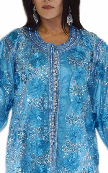 Moroccan Caftan handmade Kaftan Wedding Gown Dress 2 Pieces Fits SMALL to Large