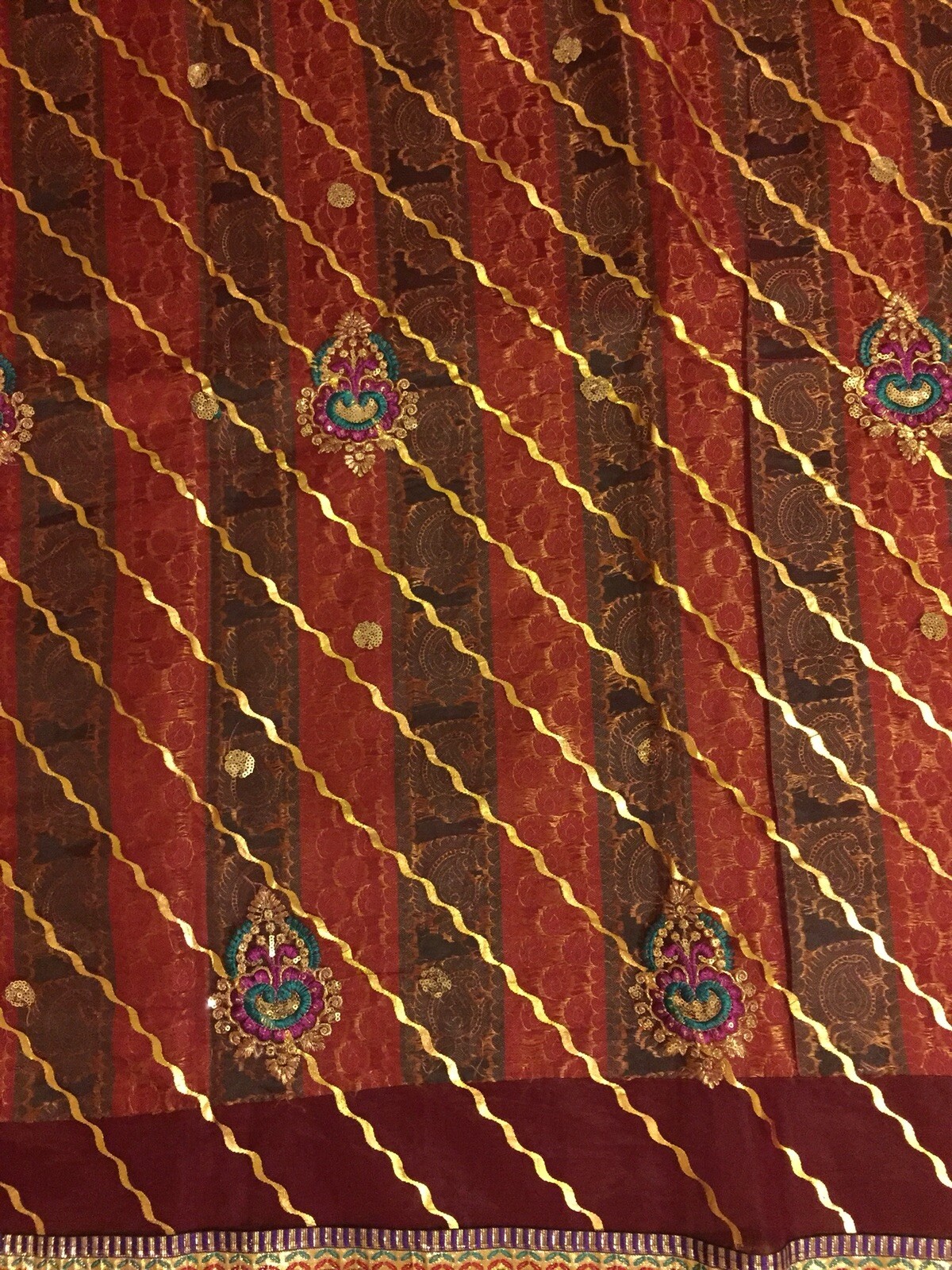 Maroon/Red/Green Net/Half Saree Designer Art silk saree w/stitched blouse/Fall