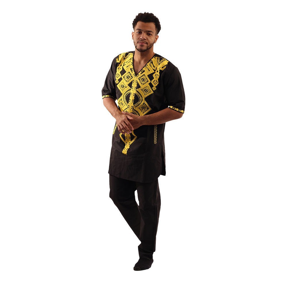 Youth Black/Gold Dashiki Set