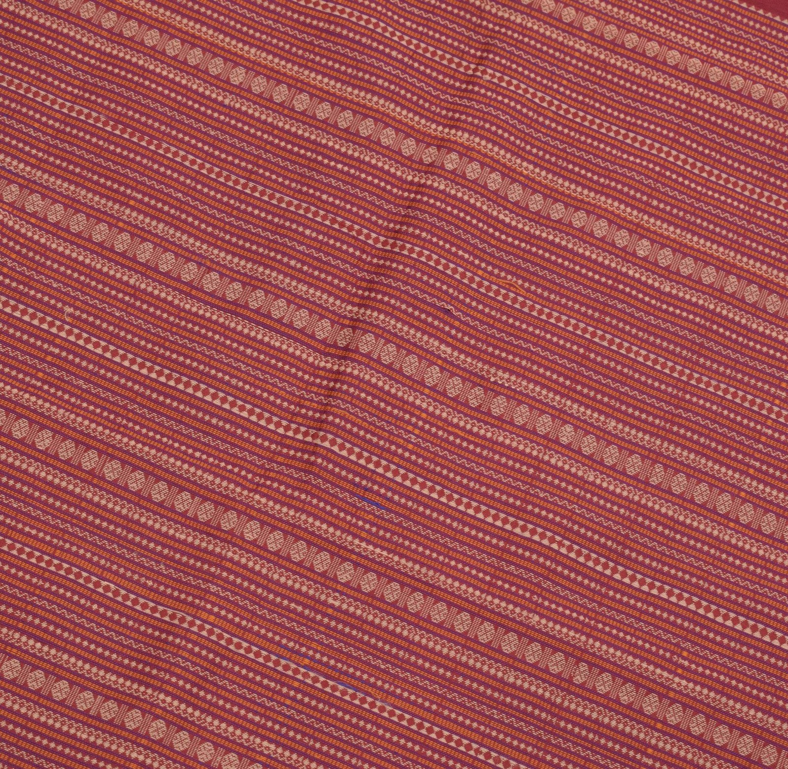 Sushila Vintage Blue Plain Saree Rudraksh Woven Pure Cotton Handloom Sari Fabric