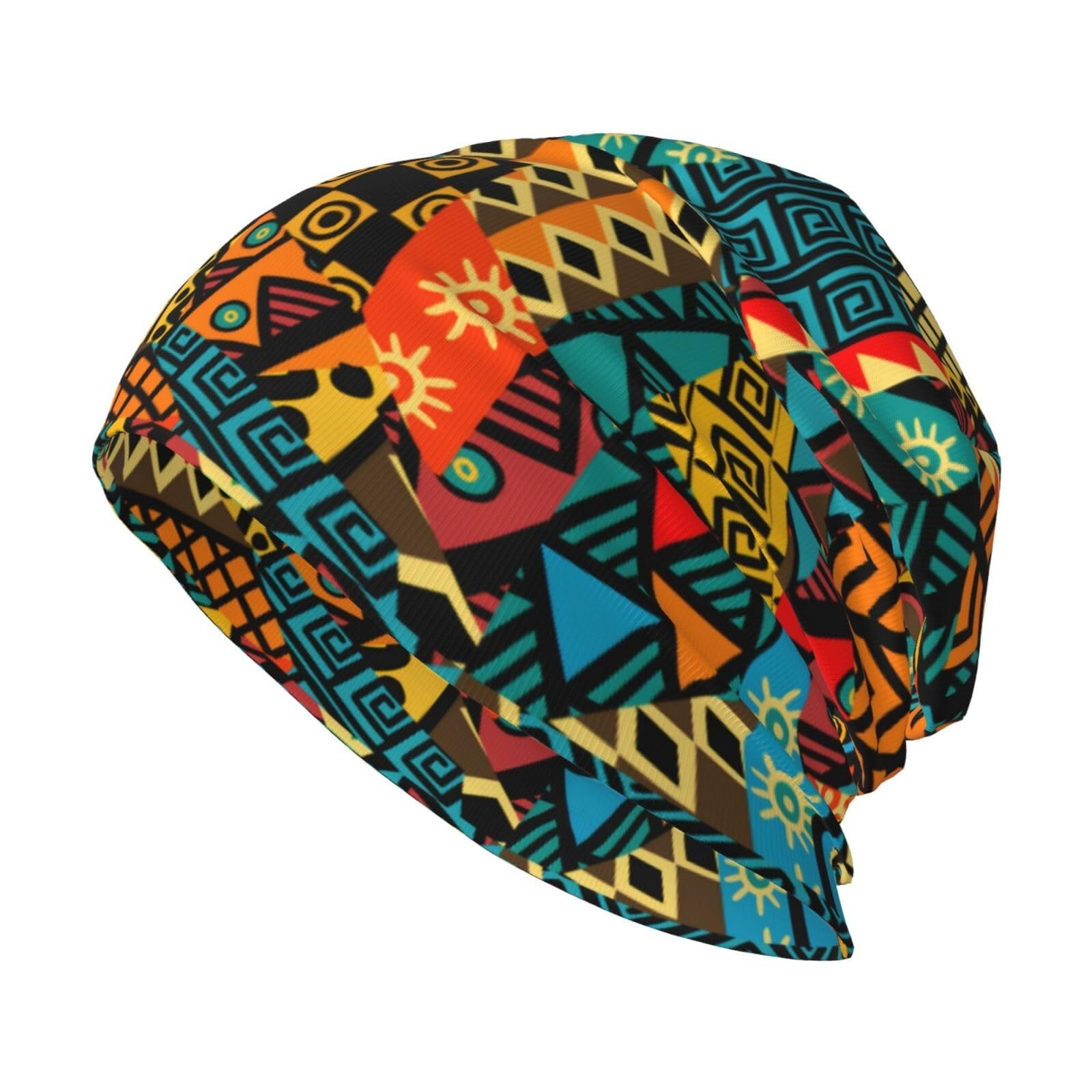 African Beanie Hat for Women Men Fashion African Ethnic Tribal Style Print Kn…