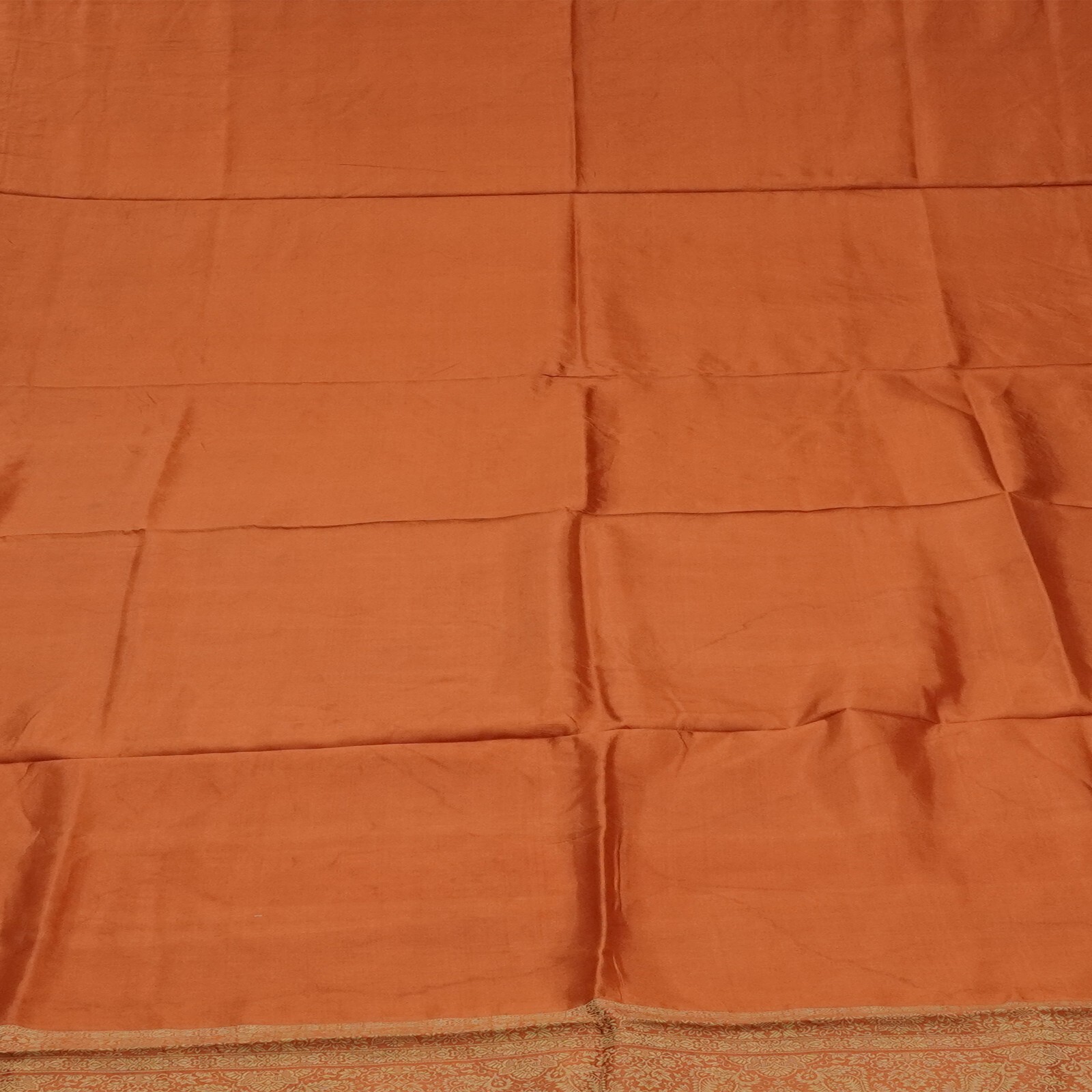 Vintage Brick Red Sarees 100% Pure Silk Woven Indian Sari 5YD Decor Craft Fabric