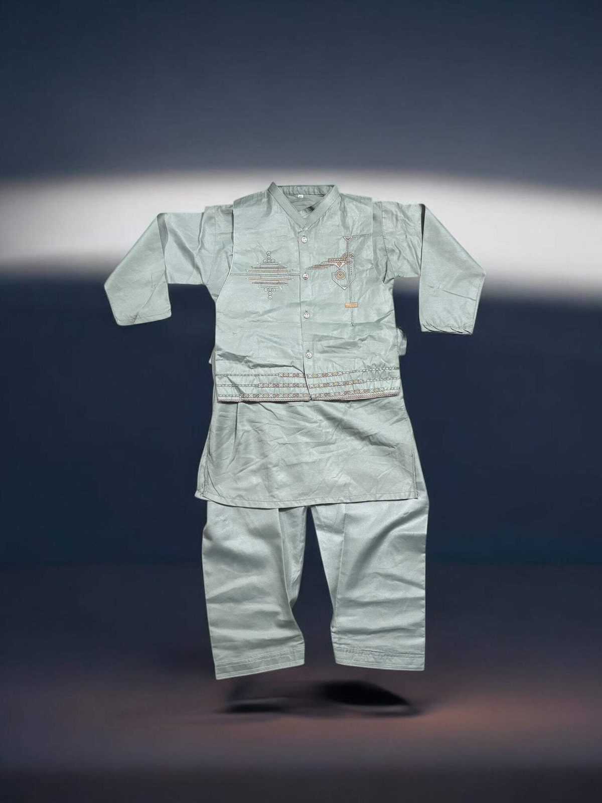Traditional Kurta, Pajama and Coat Set for Boys – Ethnic Wear- 308
