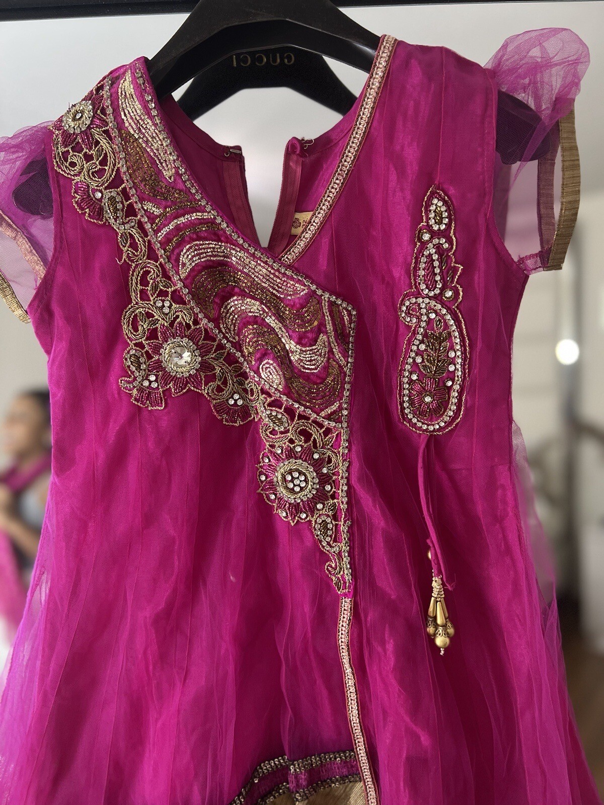 Two INDIAN CHILD DRESS PARTY,MARRIAGE /OCCASSION DRESS EMBROIDERY. Size 32/28&30