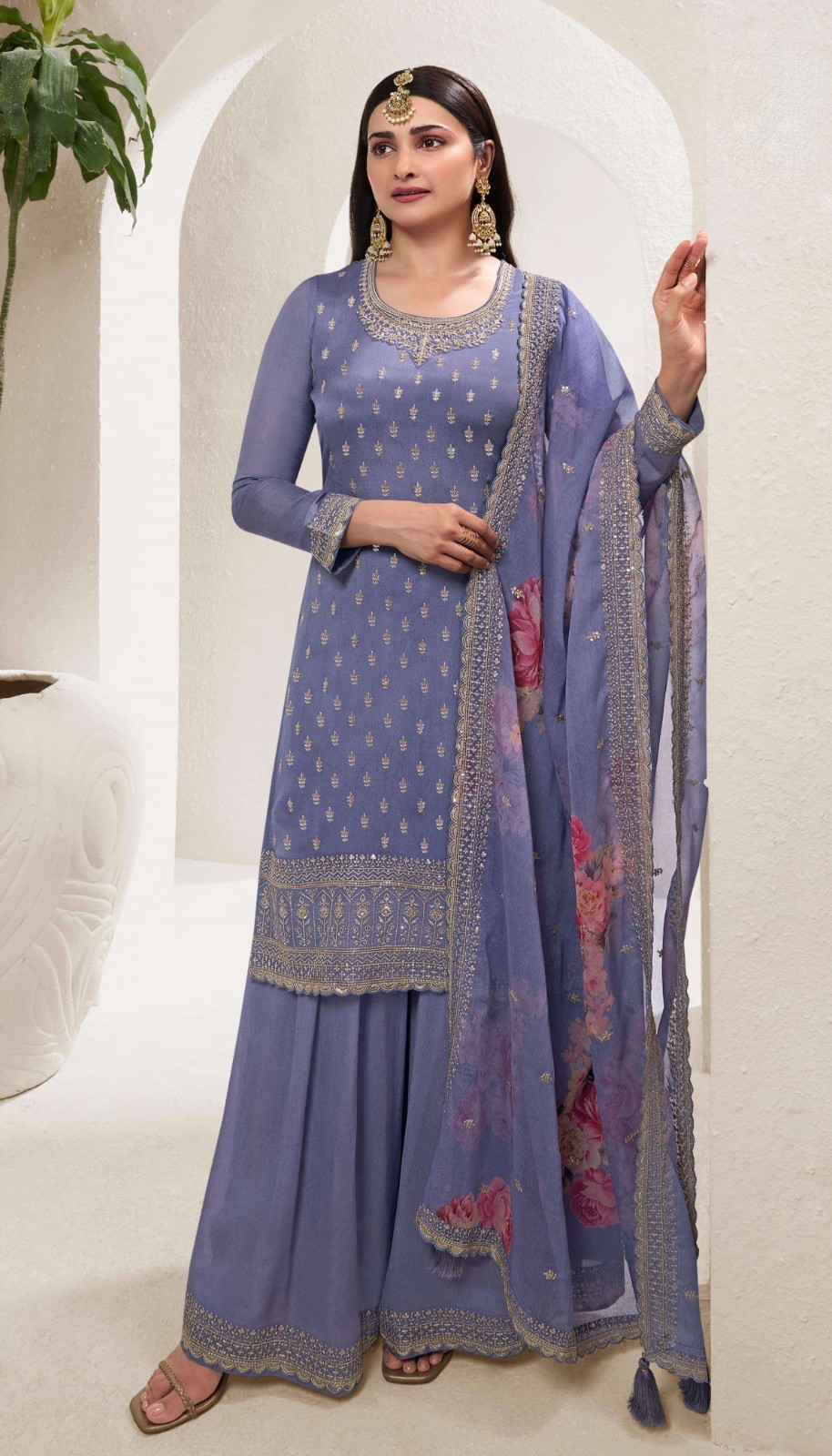 Indian Bollywood Heavy Bridal Reception Wear Salwar Kameez Sharara Plazzo Suits