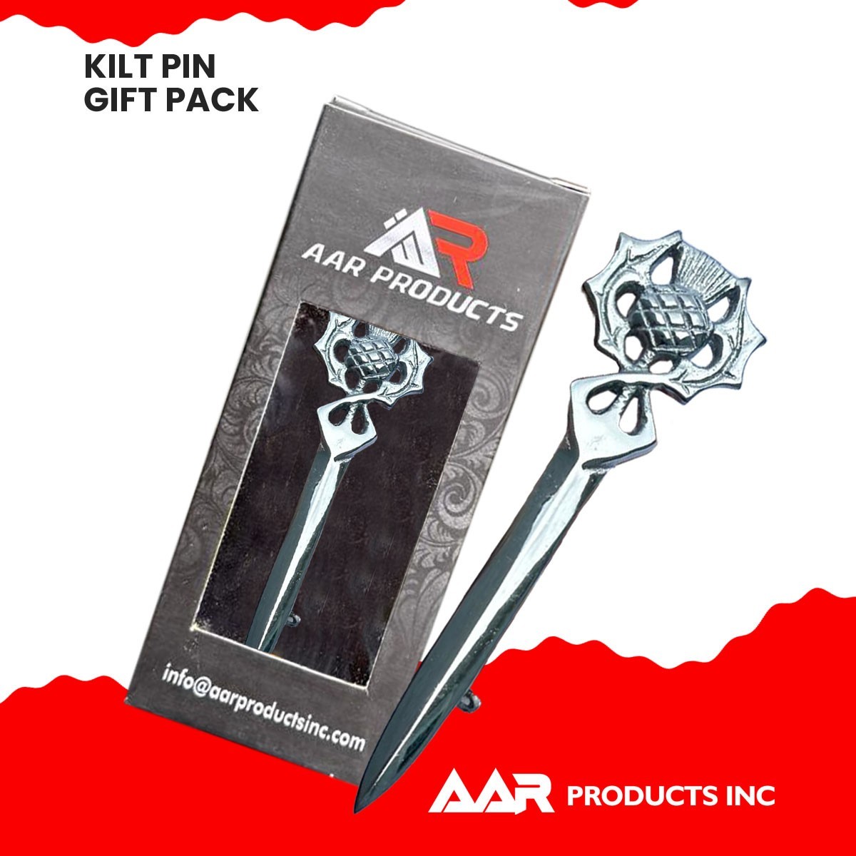 Scottish Kilt Pins Thistle Design Highland Kilt Pin Chrome Finish Brass New AAR