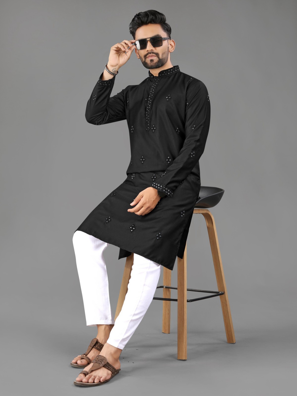 Traditional Look Banglori Silk Men Kurta Cottan Pajama, Function Wear Kurta Set