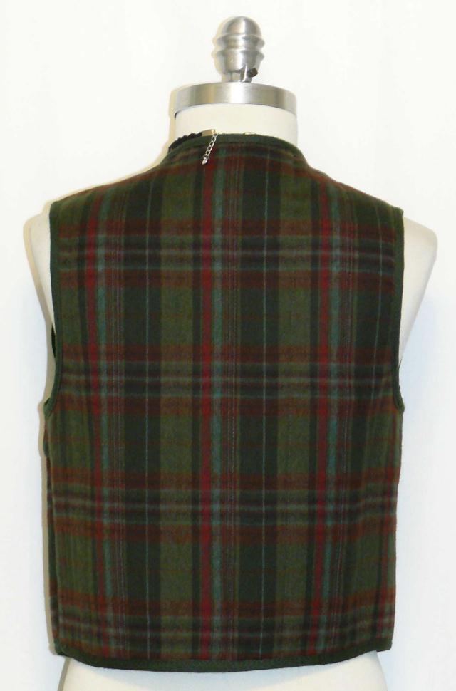 WOOL ~ LODEN GREEN PLAID Women Austria Hunting Riding Dress Pant Skirt VEST 4 XS
