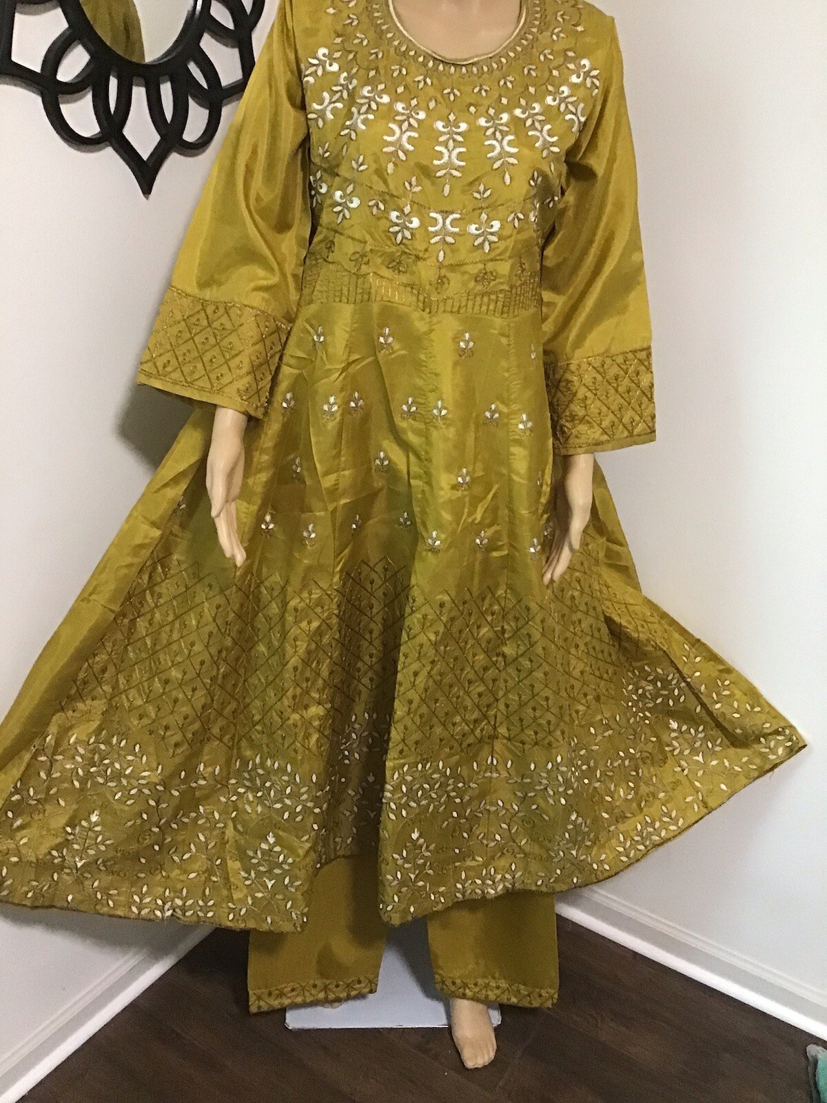 Ethnic Pakistani Indian Fancy Embroidered Anarkali maxi 2pc