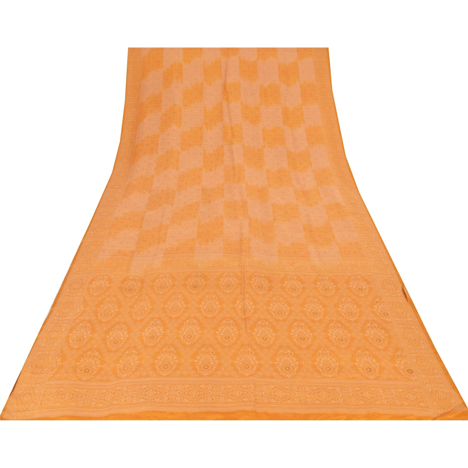 Sanskriti Vintage Indian Mustard Sarees Pure Silk Woven Premium Sari 5Yd Fabric