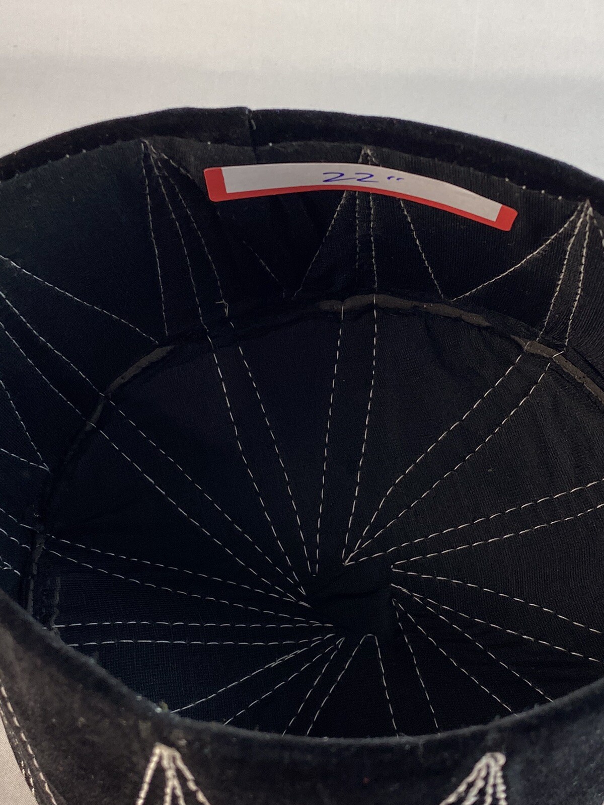 Authentic African Contemporary Native Made Felt Embroidery Fila/ Kufi Hat ~ 22”